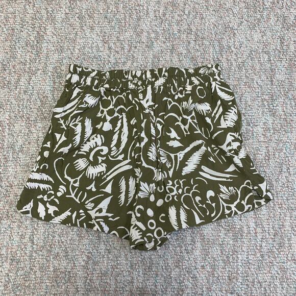 ett:twa Anthropologie green & cream print shorts size S - Picture 3 of 9
